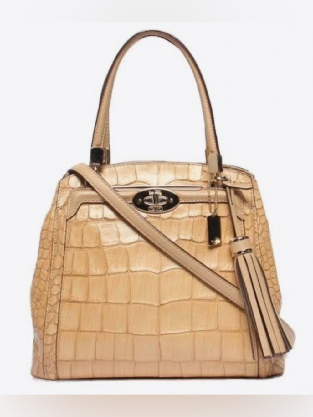 Coach - EUC - Gramercy Satchel Crocodile-embossed 2-way handbag/shoulder bag